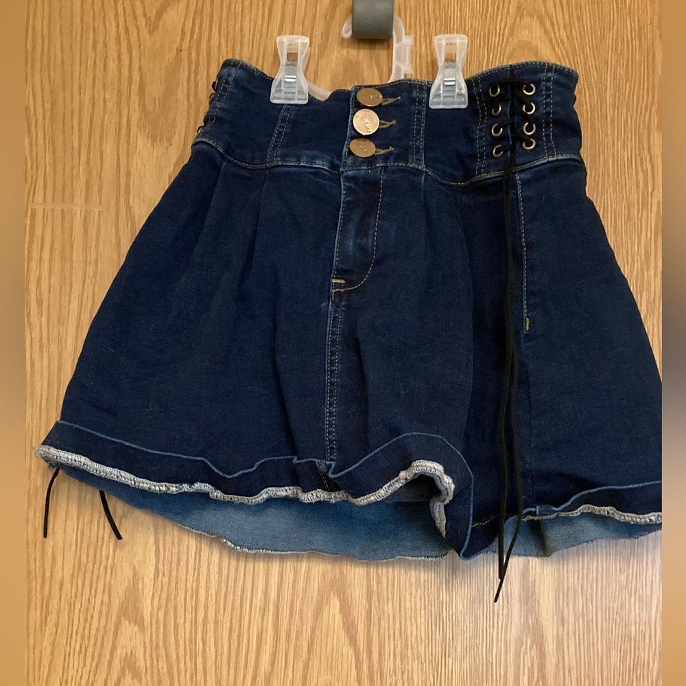 Jean skirt, is a small, and short